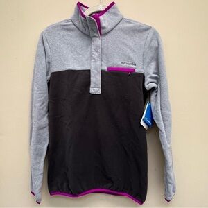 NWT Columbia Mountain Side 1/2 Snap Pullover Fleece Jacket Gray Size Small